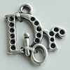 Pendant Setting Zinc Alloy Jewelry Findings Lead-free, Letter 20x17mm Hole:2mm, Sold by Bag