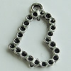 Pendant Setting Zinc Alloy Jewelry Findings Lead-free, Heart 22x16mm Hole:2mm, Sold by Bag
