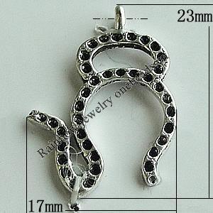 Pendant Setting Zinc Alloy Jewelry Findings Lead-free, 23x17mm Hole:2mm, Sold by Bag