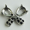 Pendant Setting Zinc Alloy Jewelry Findings Lead-free, Butterfly 21x15mm, Sold by Bag