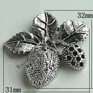 Pendant Setting Zinc Alloy Jewelry Findings Lead-free, Flower 32x31mm, Sold by Bag