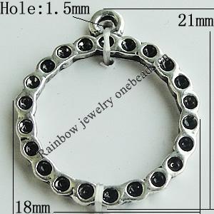 Pendant Setting Zinc Alloy Jewelry Findings Lead-free, 21x18mm Hole:1.5mm, Sold by Bag