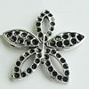 Pendant Setting Zinc Alloy Jewelry Findings Lead-free, Flower 28mm Hole:2.5mm, Sold by Bag