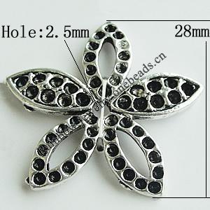 Pendant Setting Zinc Alloy Jewelry Findings Lead-free, Flower 28mm Hole:2.5mm, Sold by Bag