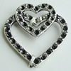 Pendant Setting Zinc Alloy Jewelry Findings Lead-free, Heart 23x22mm, Sold by Bag