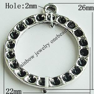 Pendant Setting Zinc Alloy Jewelry Findings Lead-free, 26x22mm Hole:2mm, Sold by Bag