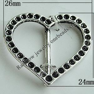 Pendant Setting Zinc Alloy Jewelry Findings Lead-free, Heart 26x24mm, Sold by Bag