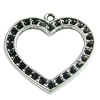 Pendant Setting Zinc Alloy Jewelry Findings Lead-free, Heart 27x26mm Hole:2mm, Sold by Bag