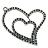 Pendant Setting Zinc Alloy Jewelry Findings Lead-free, Heart 35x37mm Hole:2mm, Sold by Bag