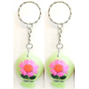 Key Chain Resin with Inner Flower Pendant, 40x63mm, Length Approx 15cm, Sold by PC