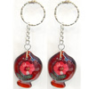 Key Chain Resin with Inner Flower Pendant, 40x63mm, Length Approx 15cm, Sold by PC