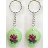 Key Chain Resin with Inner Flower Pendant, 40x63mm, Length Approx 15cm, Sold by PC