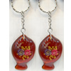 Key Chain Resin with Inner Flower Pendant, 40x63mm, Length Approx 15cm, Sold by PC