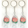 Key Chain Resin with Inner Flower Pendant, 30x70mm, Length Approx 14cm, Sold by PC
