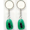 Key Chain Resin with Inner Insect Pendant, 25x42mm, Length Approx 11cm, Sold by PC