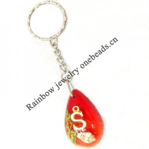 Key Chain Resin Pendant, 25x39mm, Length Approx 10cm, Sold by PC