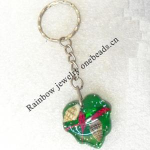 Key Chain Resin Pendant, 30x32mm, Length Approx 9.5cm, Sold by PC