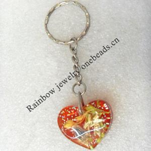 Key Chain Resin Pendant, 28x25mm, Length Approx 8.5cm, Sold by PC