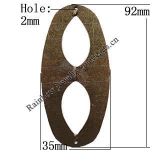 Iron Jewelry Finding Connectors/links Lead-free, Flat Oval 35x92mm Hole:2mm, Sold by Bag