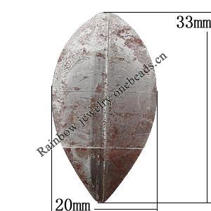 Iron Jewelry Finding Beads Lead-free, Leaf 20x33mm, Sold by Bag