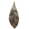 Iron Jewelry Finding Pendant Lead-free, Leaf 25x72mm Hole:1mm, Sold by Bag