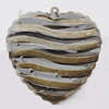 Iron Jewelry Finding Pendant Lead-free, Heart 54x55mm Hole:2mm, Sold by Bag