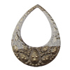 Iron Jewelry Finding Pendant Lead-free, Teardrop 63x87mm Hole:2mm, Sold by Bag