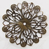 Iron Jewelry Finding Beads Lead-free, Flower 53mm Hole:2mm, Sold by Bag