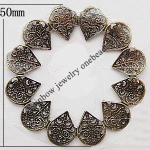 Iron Jewelry Finding Beads Lead-free, Flower O:50mm, I:25mm, Sold by Bag