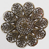 Iron Jewelry Finding Beads Lead-free, Flower 60mm Hole:1mm, Sold by Bag