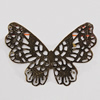 Iron Jewelry Finding Pendant Lead-free, Butterfly 41x30mm, Sold by Bag