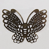 Iron Jewelry Finding Pendant Lead-free, Butterfly 50x37mm, Sold by Bag