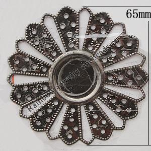 Iron Jewelry Finding Connectors/links Lead-free, Flower 65mm Hole:1mm, Sold by Bag