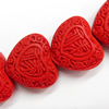 Cinnabar Beads, Heart, 27x25mm, Hole:Approx 2mm, Sold by PC