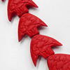 Cinnabar Beads, Fish, 27x22mm, Hole:Approx 2mm, Sold by PC