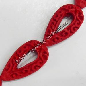 Cinnabar Beads, Teardrop, 30x17mm, Hole:Approx 2mm, Sold by PC