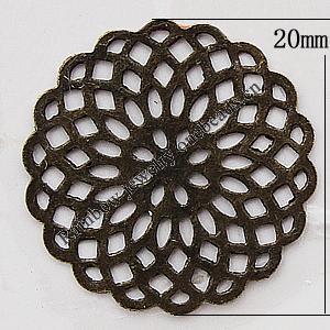 Iron Jewelry Finding Connectors/links Lead-free, Flower 20mm, Sold by Bag