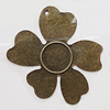 Iron Jewelry Finding Pendant Lead-free, Flower 46x45mm Hole:3mm, Sold by Bag