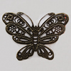 Iron Jewelry Finding Pendant Lead-free, Butterflr 51x38mm, Sold by Bag