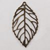 Iron Jewelry Finding Pendant Lead-free, Leaf 15x28mm Hole:0.5mm, Sold by Bag