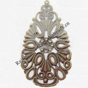 Iron Jewelry Finding Pendant Lead-free, 27x18mm, Sold by Bag