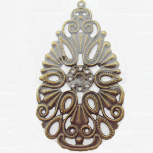 Iron Jewelry Finding Pendant Lead-free, 27x18mm, Sold by Bag