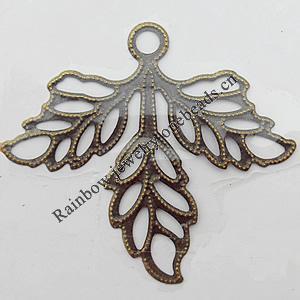 Iron Jewelry Finding Pendant Lead-free, 50x45mm, Hole:4mm, Sold by Bag