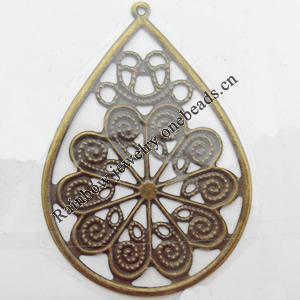 Iron Jewelry Finding Pendant Lead-free, 60x42mm, Hole:1mm, Sold by Bag