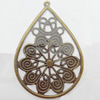 Iron Jewelry Finding Pendant Lead-free, 60x42mm, Hole:1mm, Sold by Bag