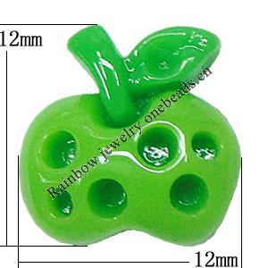 Resin Cabochons, No Hole Headwear & Costume Accessory, Apple, The other side is Flat 12x12mm, Sold by Bag