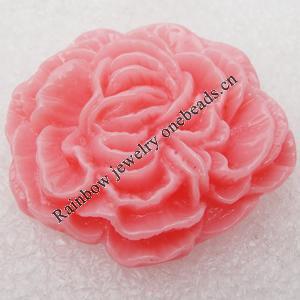 Resin Cabochons, NO Hole Headwear & Costume Accessory, Flower, About 31x33mm in diameter, Sold by Bag