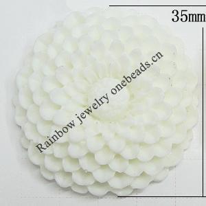 Resin Cabochons, NO Hole Headwear & Costume Accessory, Flower, About 35mm in diameter, Sold by Bag