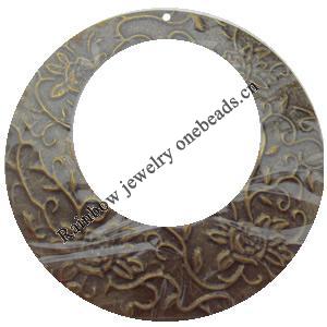 Iron Jewelry Finding Pendant Lead-free, 60mm, Hole:1mm, Sold by Bag