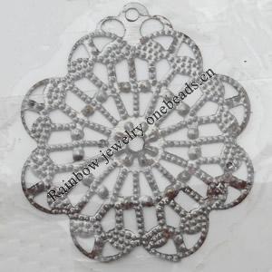 Iron Jewelry Finding Pendant Lead-free, 35x42mm, Hole:2mm, Sold by Bag